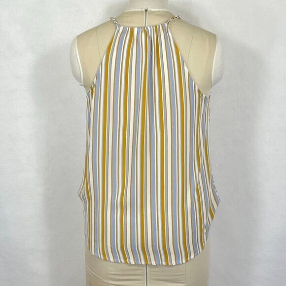 Market & Spruce Mac Surplice Sleeveless Blouse Faux Wrap Striped Summer Boho S - Picture 7 of 9